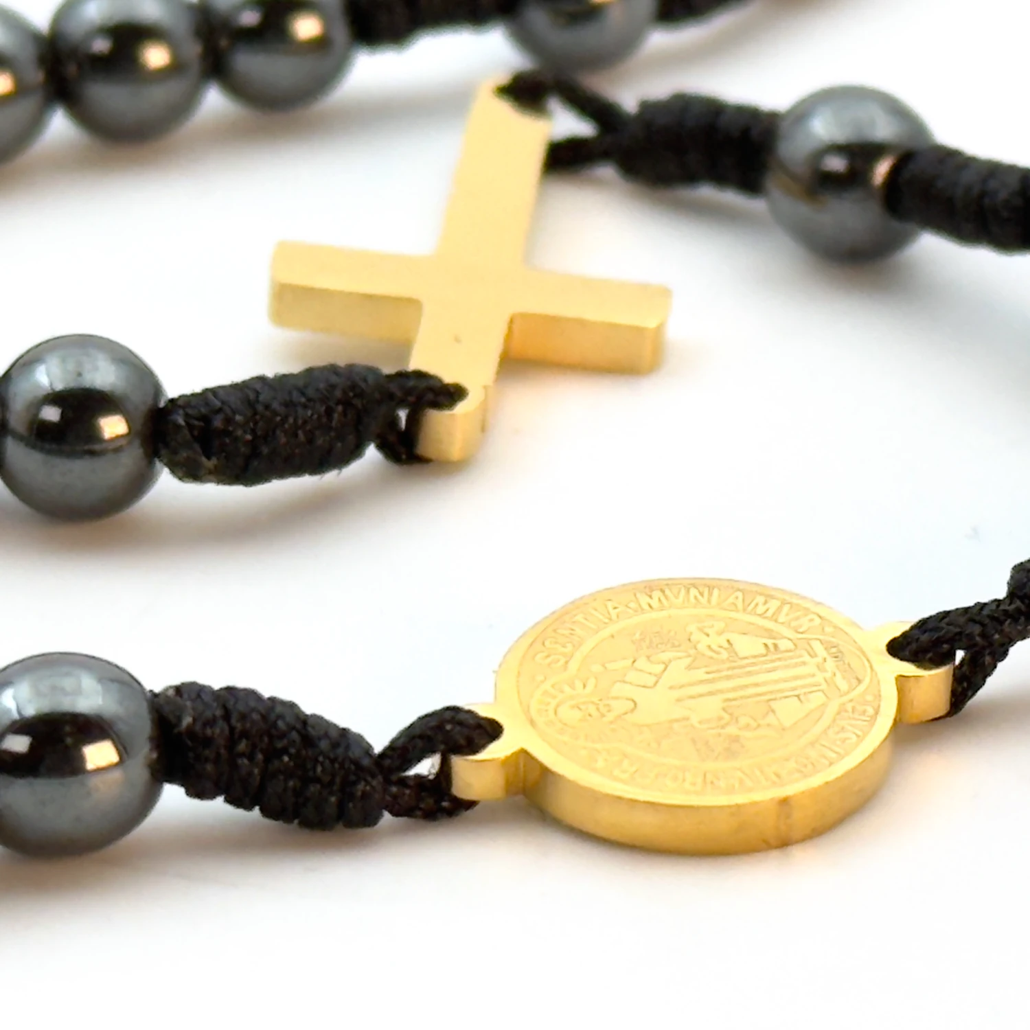 Chapelet Collier Perle Hématite - Saint Benoit – Image 2