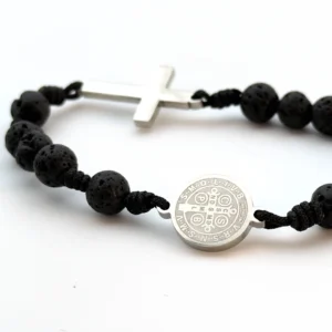 Chapelet Pierre de lave Saint benoit