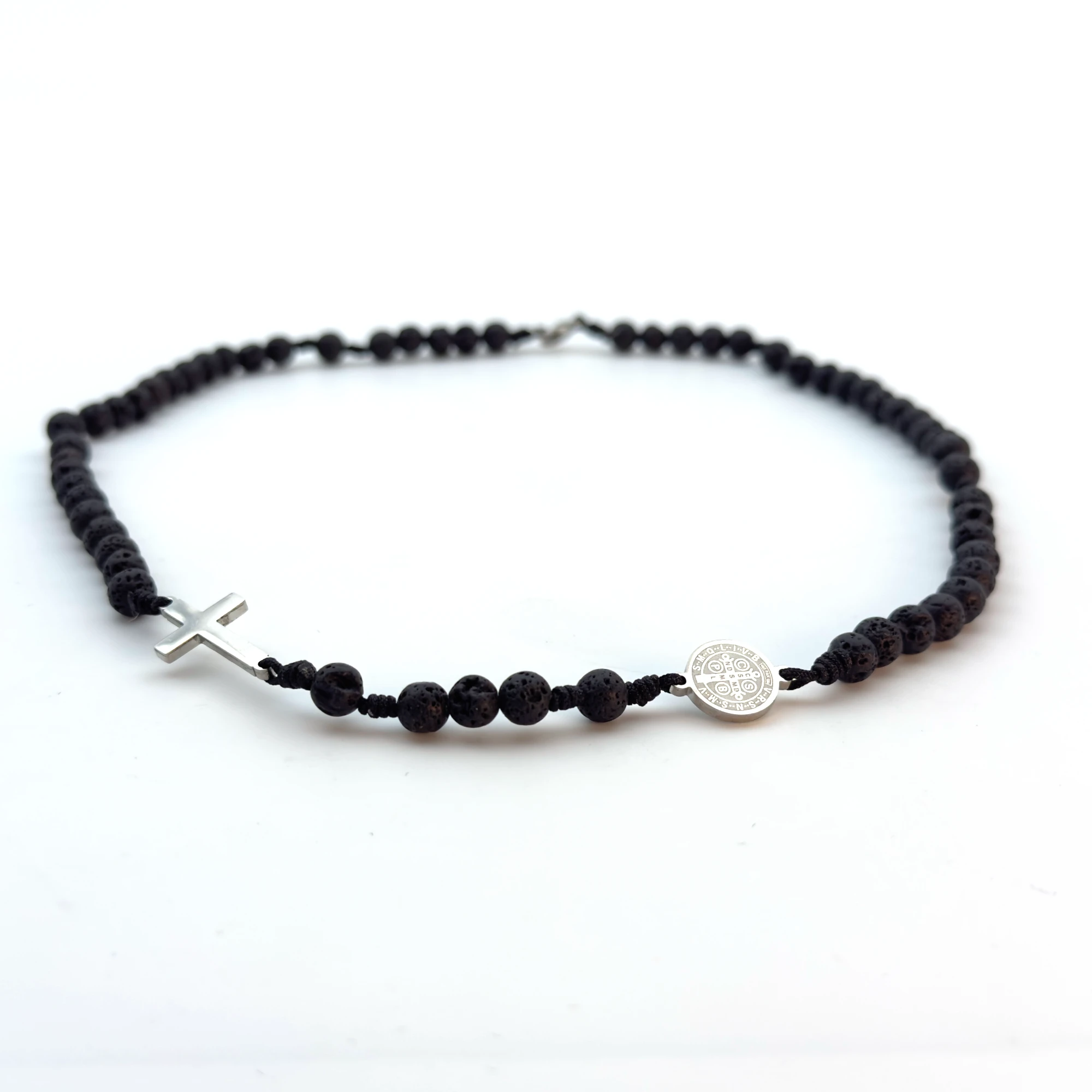 Chapelet Pierre de lave Saint benoit