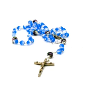 Chapelet perle de bohème bleue