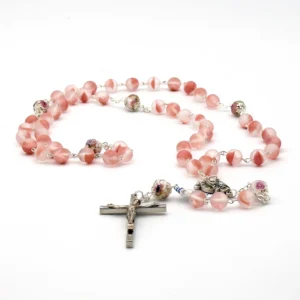 Chapelet Perles de Bohème rose