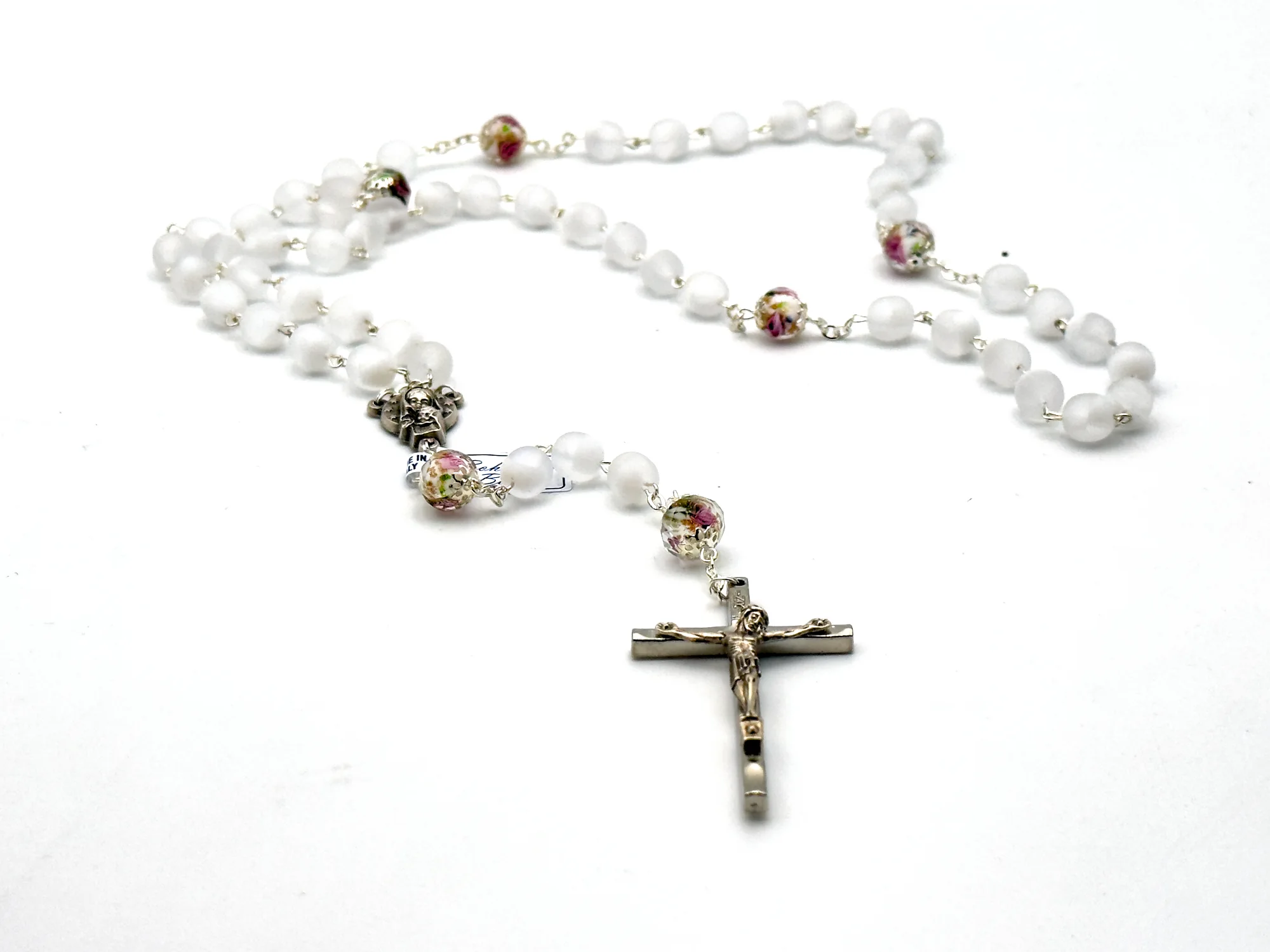 Chapelet perle de bohème blanche