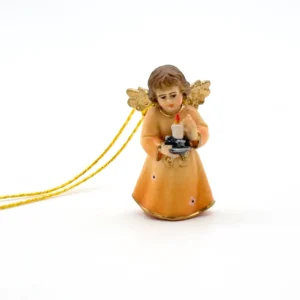 Figurine bois de Noël - ange portant une bougie