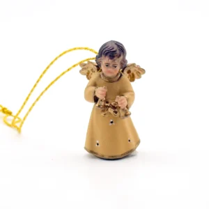 Figurine bois de Noël - ange jouant de la cloche