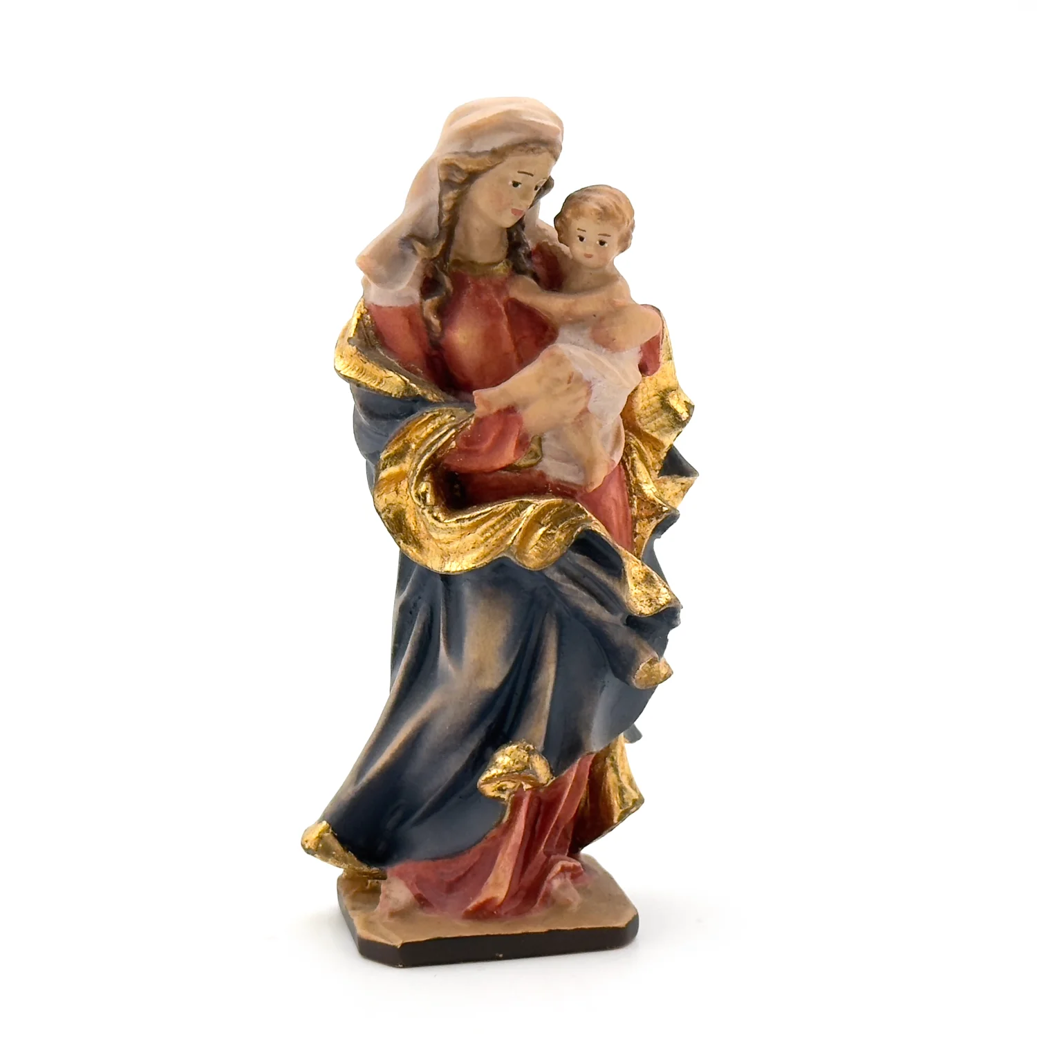 Statue de Notre Dame du Coeur en bois peint