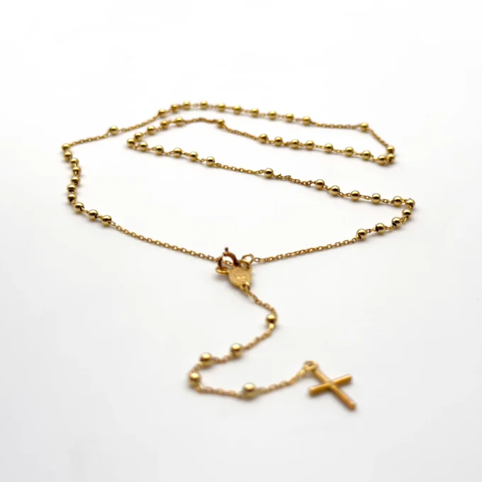 Chapelet collier en or 9 carats – Fines perles en or