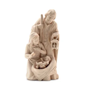 Statue Sainte Famille – Bois naturel – Sculptée à la main – 10 ou 13 cm