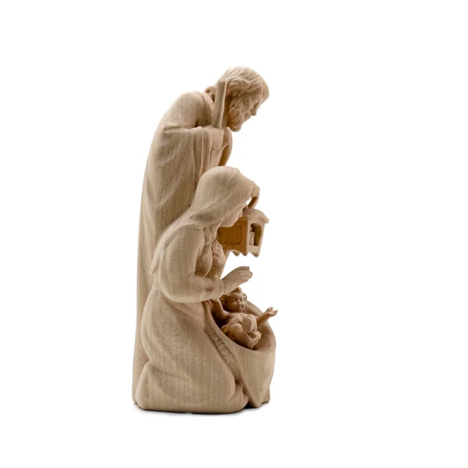 Statue Sainte Famille – Bois naturel – Sculptée à la main – 10 ou 13 cm