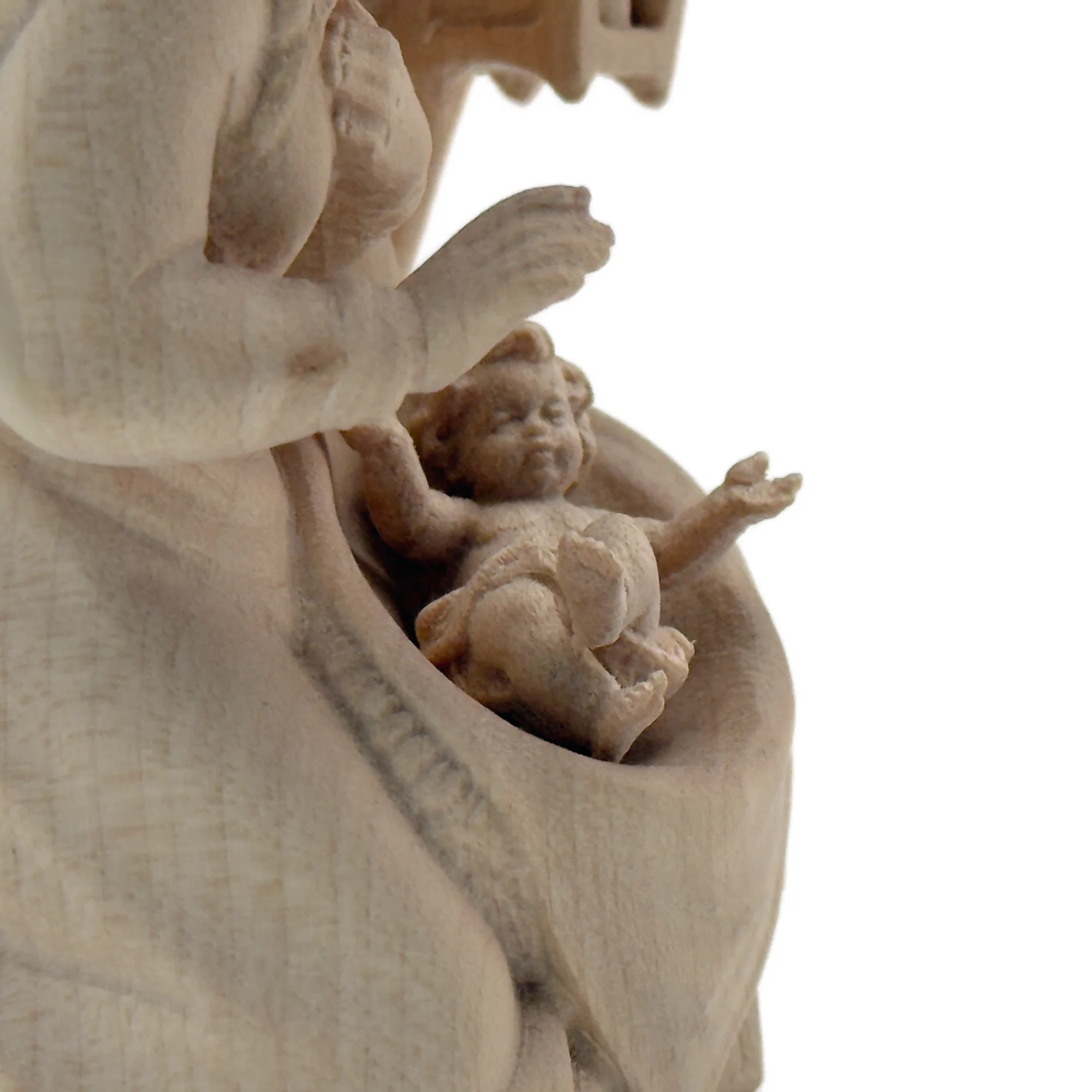 Statue Sainte Famille – Bois naturel – Sculptée à la main – 10 ou 13 cm