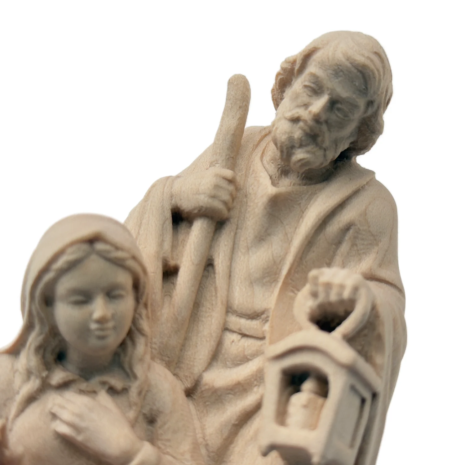 Statue Sainte Famille – Bois naturel – Sculptée à la main – 10 ou 13 cm