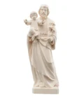 Statue de St Joseph en bois naturel