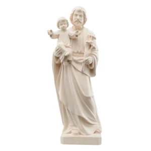 Statue de St Joseph en bois naturel