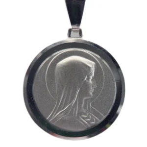 Médaille de Lourdes en ronde brillante en Argent