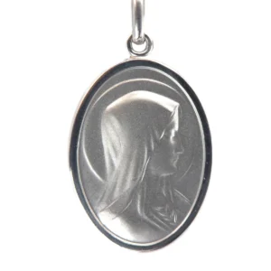 Médaille Ovale argent vierge marie
