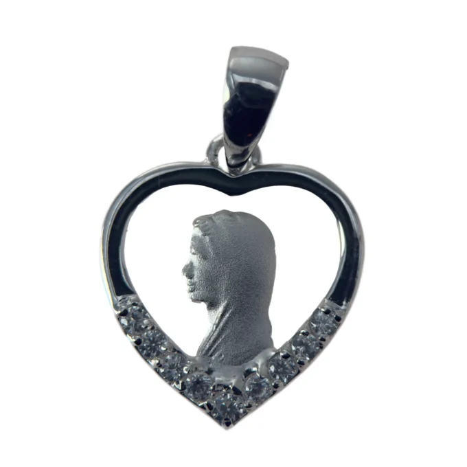 Médaille Vierge Marie Argent sertie