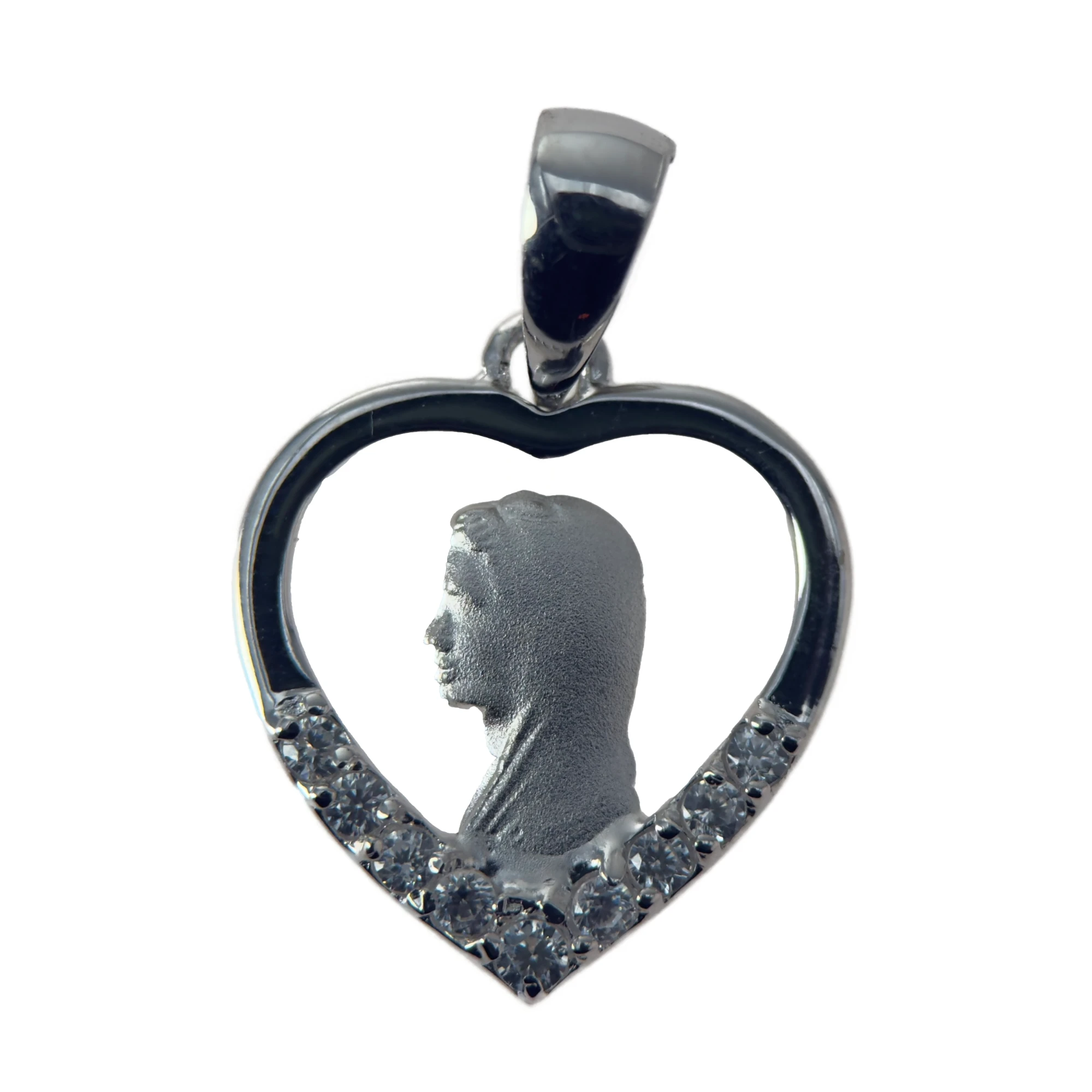 Médaille Vierge Marie Argent sertie