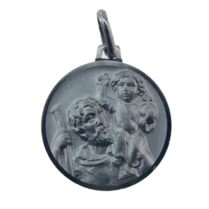 Médaille Saint Christophe portant l’Enfant Jésus – Argent