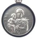 Médaille Saint Joseph portant l'enfant Jesus en argent