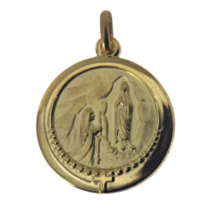 Médaille de l'apparition de Lourdes en plaqué or