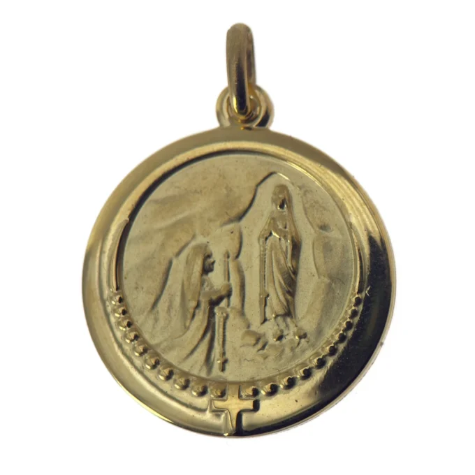 Médaille de l'apparition de Lourdes en plaqué or