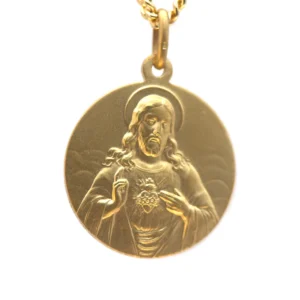 Médaille plaqué Or Sacré Coeur de jesus