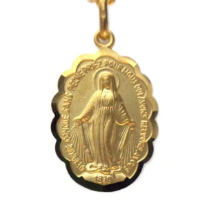 Médaille Miraculeuse Plaqué or bord festonné