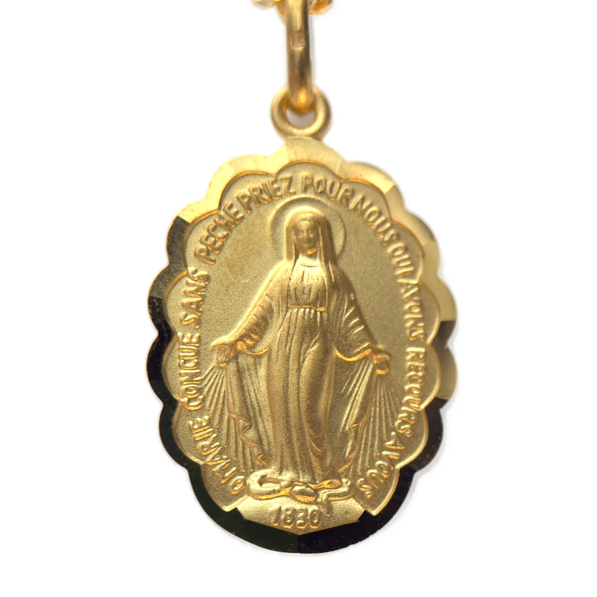Médaille Miraculeuse Plaqué or bord festonné