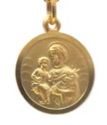 Médaille Saint Joseph portant l'enfant Jesus en plaqué or