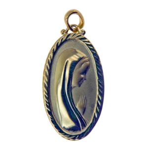 Médaille double face Vierge de Lourdes en plaqué or 18 carats – 16, 23 ou 30 mm