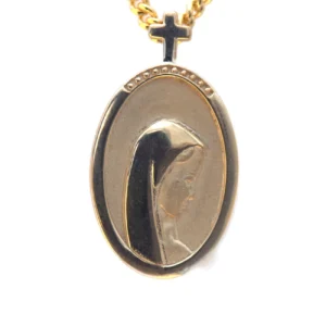 Médaille ovale vierge marie en Plaqué or