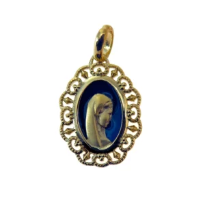 Médaille Vierge Marie ajourée en plaqué or 18 carats – 15 ou 21 mm