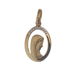 Médaille Vierge Marie de Lourdes en plaqué or 18 carats