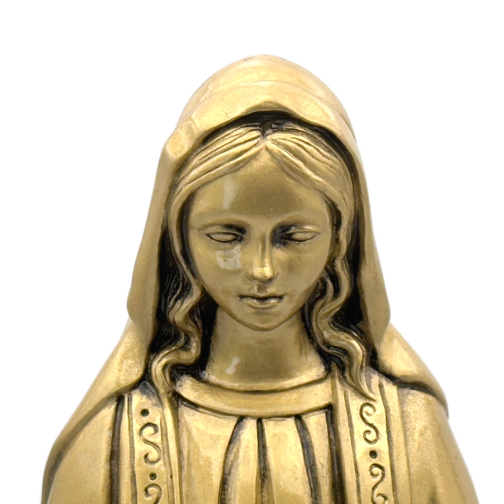 Statue Vierge Miraculeuse 42 cm – Finition bronze – Spécial extérieur