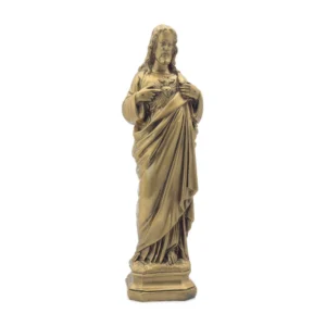 Statue Sacré-Cœur de Jésus – Finition bronze – 30 cm – Pour extérieur