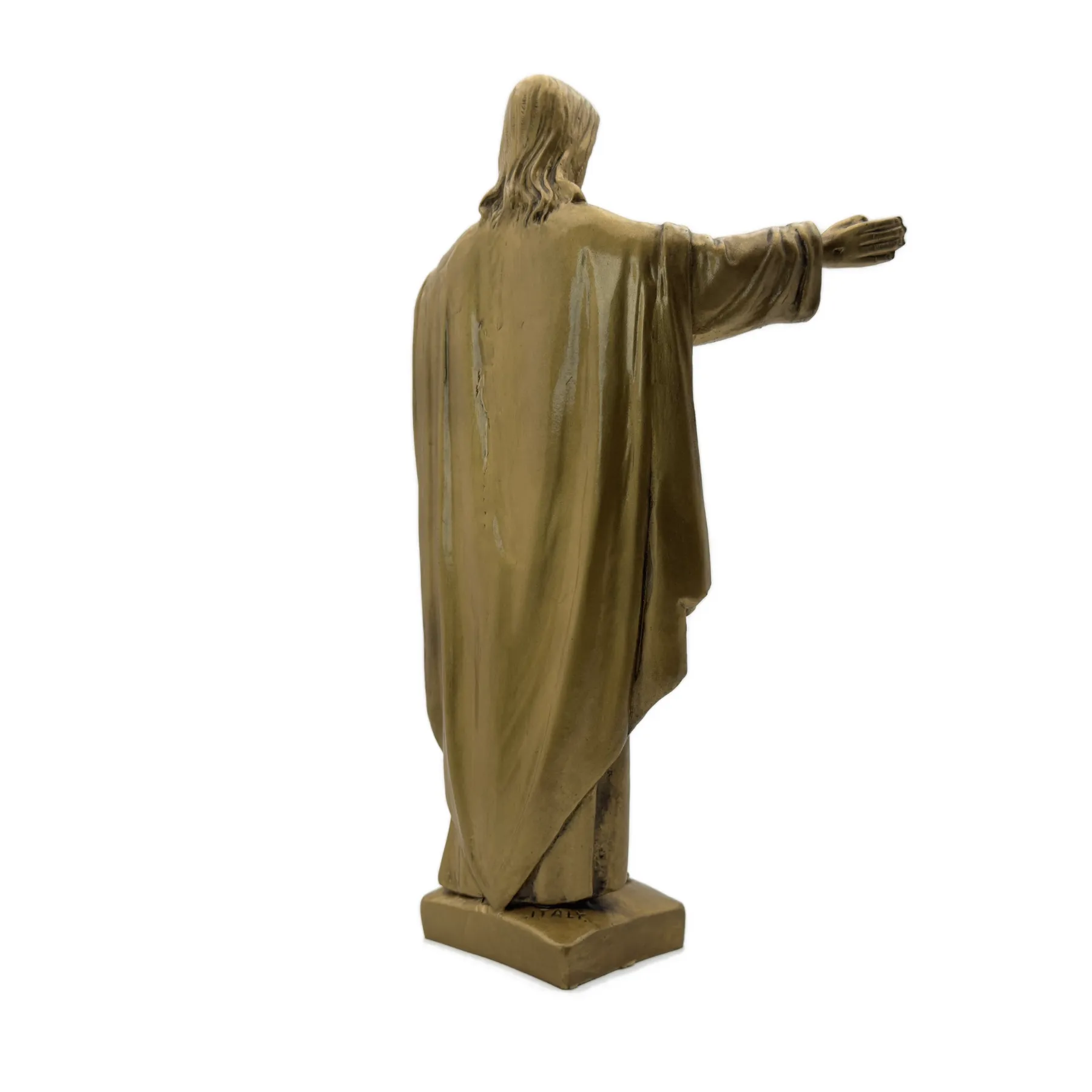 Statue Sacré-Cœur de Jésus – Finition bronze – 30 cm – Pour extérieur