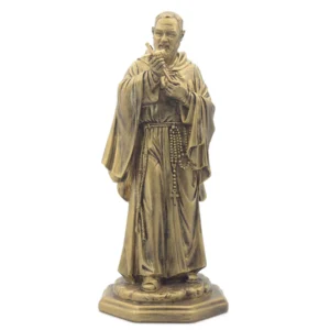 Statue Saint Padre Pio – Finition bronze 45 cm