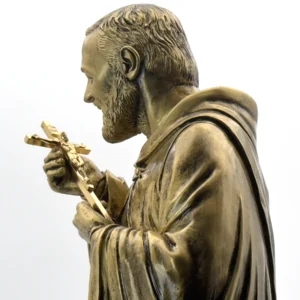 Statue Saint Padre Pio – Finition bronze 45 cm