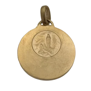 Médaille verso apparition en plaqué or 20mm