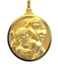 Médaille Saint Christophe portant l’Enfant Jésus – Plaqué or