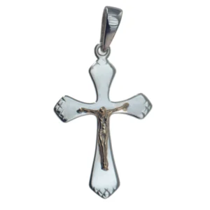 Crucifix en argent avec Christ en plaqué or