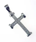 Croix argent sertie de pierres