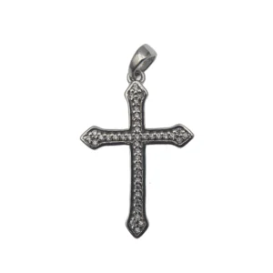 Pendentif croix en argent et zircons – éclat de foi et d’élégance