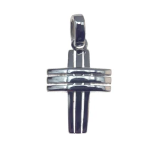 Croix en argent avec bandes moderne