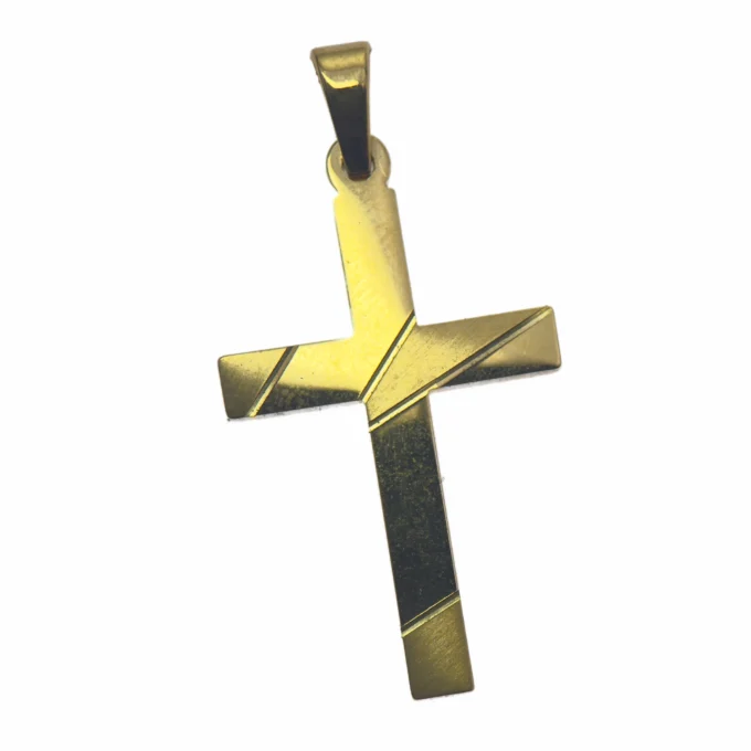 Croix moderne en plaqué or