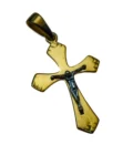 Crucifix plaqué or avec Christ en argent