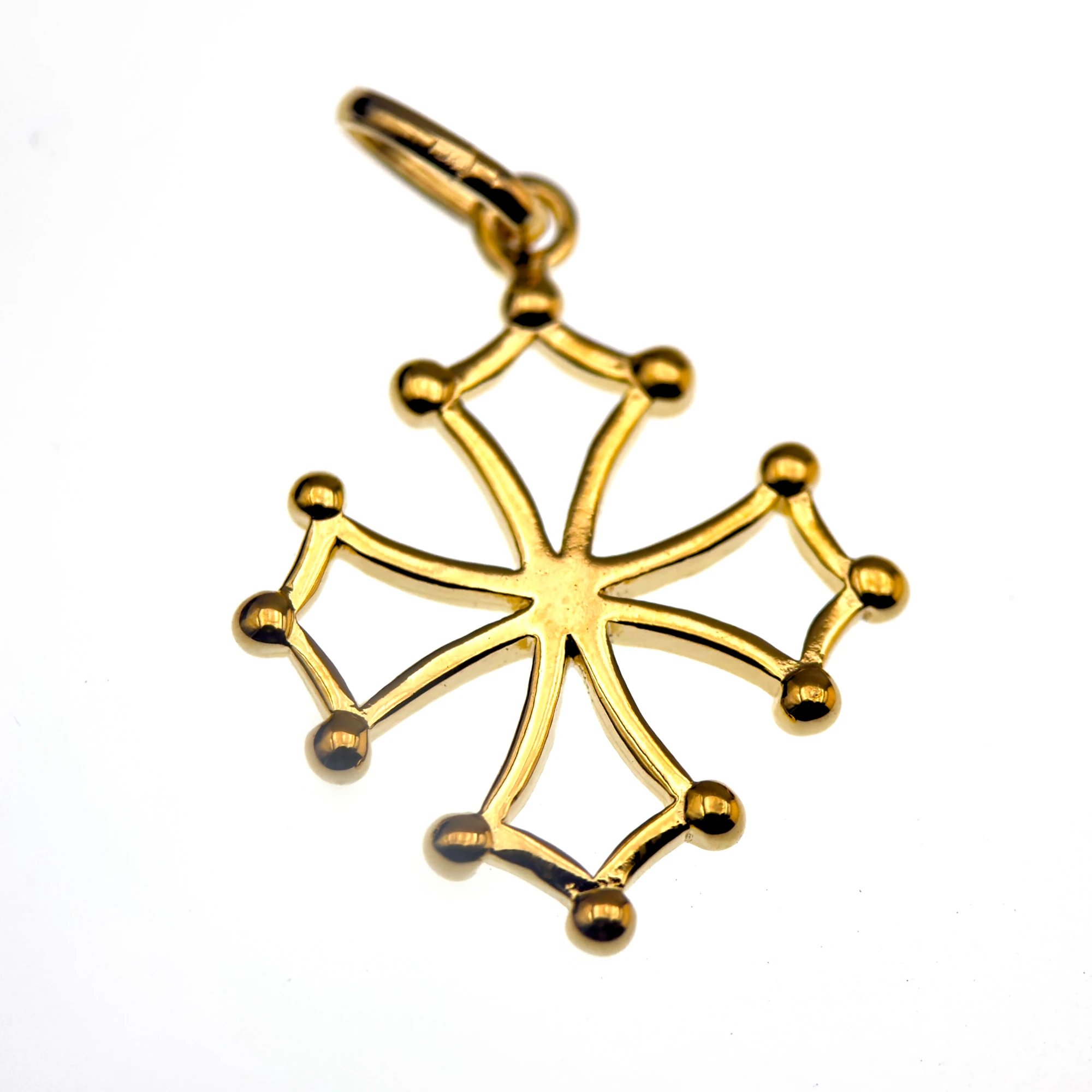 Croix Occitane en plaqué or – 18 mm – Symbole du Sud et de l’Occitanie
