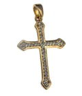 Croix plaqué or sertie de pierres