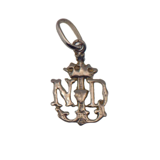 Pendentif Hospitalité Notre-Dame de Lourdes – Monogramme ND –Argent