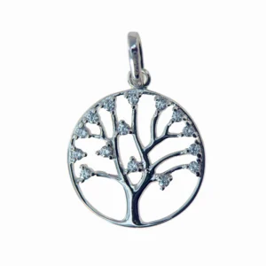Pendentif Arbre de Vie en Argent 18 carats et oxydes de zirconium