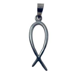 Pendentif Poisson Ichthus en argent massif